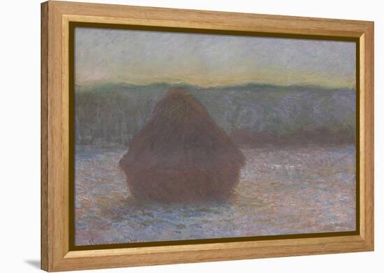 Stack of Wheat (Thaw, Sunset), 1890-91-Claude Monet-Framed Premier Image Canvas