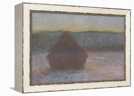 Stack of Wheat (Thaw, Sunset), 1890-91-Claude Monet-Framed Premier Image Canvas