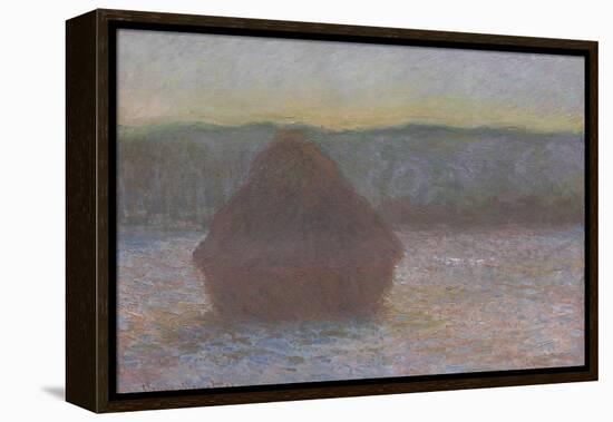 Stack of Wheat (Thaw, Sunset), 1890-91-Claude Monet-Framed Premier Image Canvas