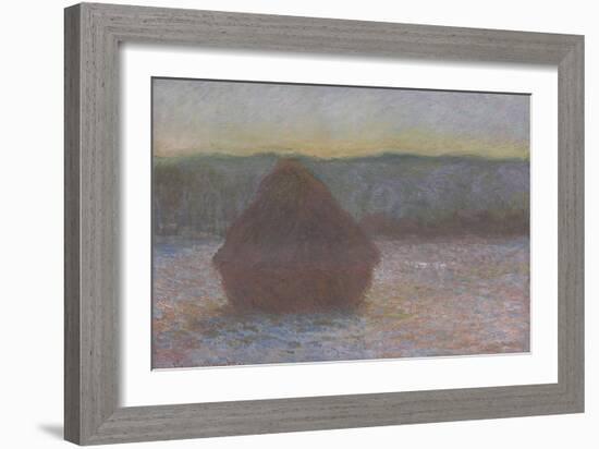 Stack of Wheat (Thaw, Sunset), 1890-91-Claude Monet-Framed Giclee Print