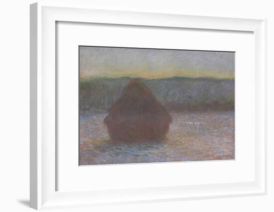 Stack of Wheat (Thaw, Sunset), 1890-91-Claude Monet-Framed Giclee Print