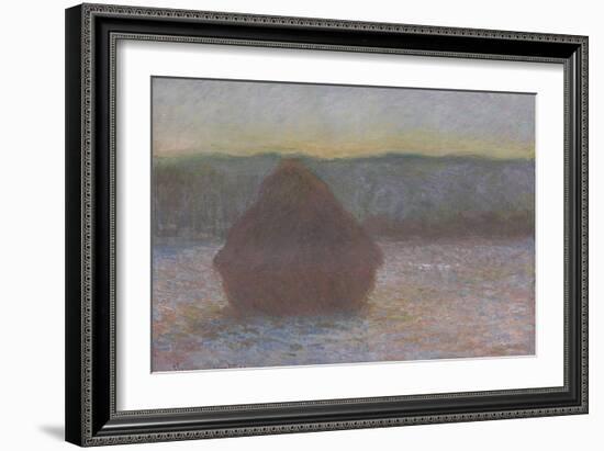 Stack of Wheat (Thaw, Sunset), 1890-91-Claude Monet-Framed Giclee Print