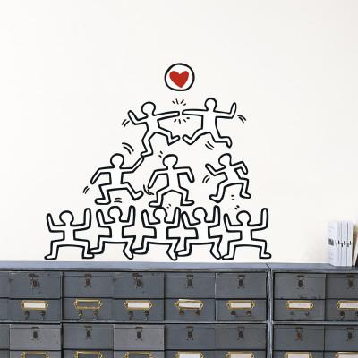 Stacked Figures with Heart Wall Decal by Keith Haring | Art.com