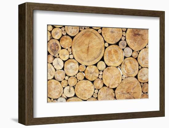 Stacked Logs Background-wasja-Framed Photographic Print