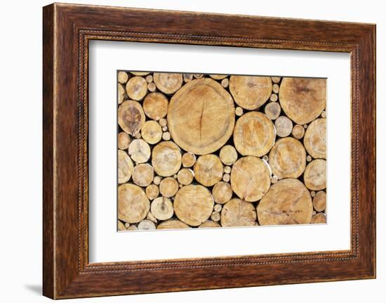 Stacked Logs Background-wasja-Framed Photographic Print