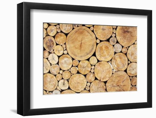 Stacked Logs Background-wasja-Framed Photographic Print