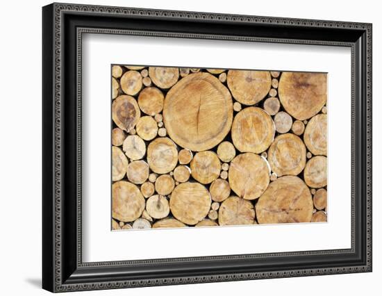 Stacked Logs Background-wasja-Framed Photographic Print