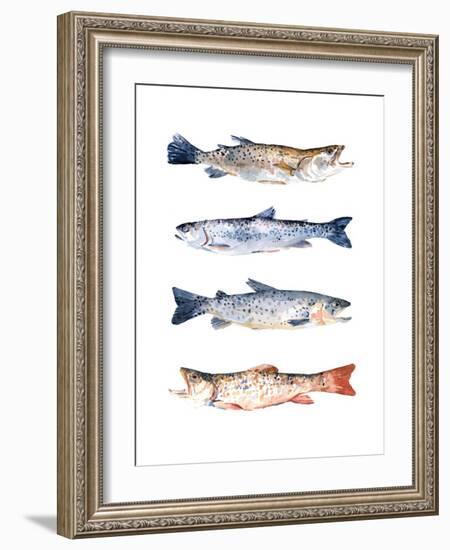 Stacked Trout I-Emma Scarvey-Framed Art Print