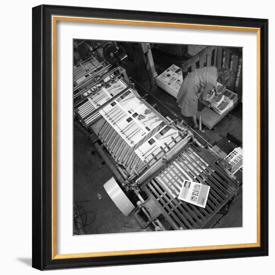 Stacking Finished Brochures at a Printers, Mexborough, South Yorkshire, 1959-Michael Walters-Framed Photographic Print