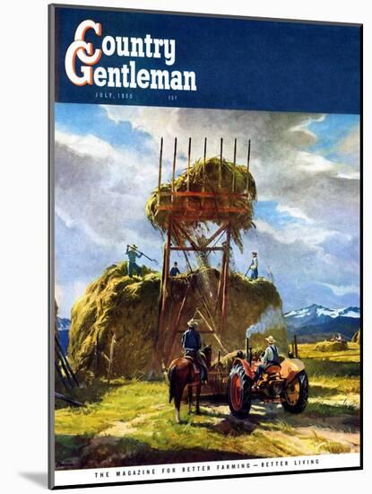 "Stacking Hay," Country Gentleman Cover, July 1, 1950-Pleisner-Mounted Giclee Print