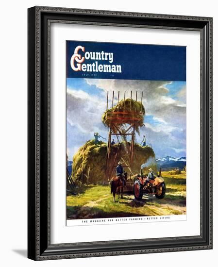 "Stacking Hay," Country Gentleman Cover, July 1, 1950-Pleisner-Framed Giclee Print