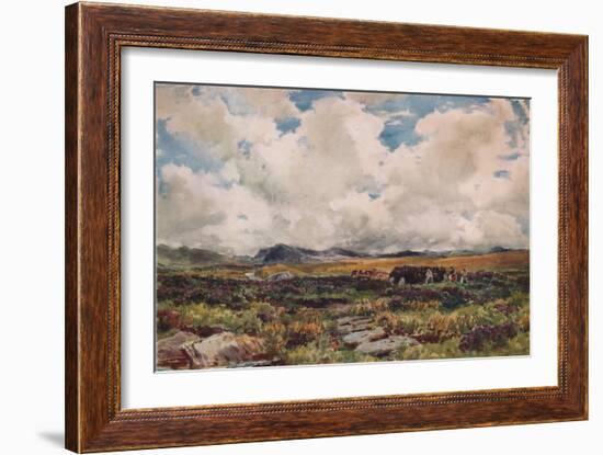 Stacking Peat, Festiniog, North Wales, 1881-Thomas Collier-Framed Giclee Print