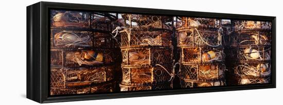 Stacks of empty crab pots, California, USA-Panoramic Images-Framed Premier Image Canvas