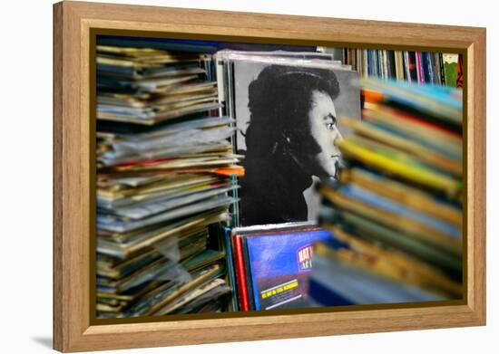 Stacks of Records-null-Framed Stretched Canvas