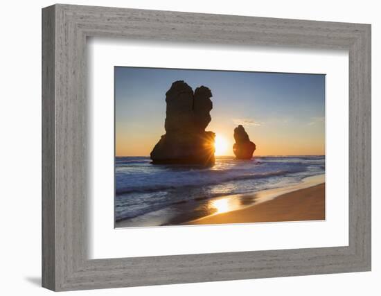 Stacks of Twelve Apostles at Gibson Steps, Port Campbell National Park, Great Ocean Road, Victoria,-Ian Trower-Framed Photographic Print