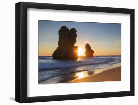 Stacks of Twelve Apostles at Gibson Steps, Port Campbell National Park, Great Ocean Road, Victoria,-Ian Trower-Framed Photographic Print