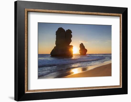 Stacks of Twelve Apostles at Gibson Steps, Port Campbell National Park, Great Ocean Road, Victoria,-Ian Trower-Framed Photographic Print