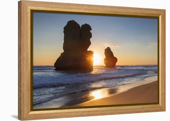 Stacks of Twelve Apostles at Gibson Steps, Port Campbell National Park, Great Ocean Road, Victoria,-Ian Trower-Framed Premier Image Canvas