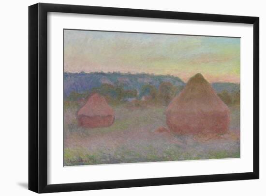 Stacks of Wheat (End of Day, Autumn), 1890-91-Claude Monet-Framed Giclee Print