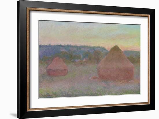 Stacks of Wheat (End of Day, Autumn), 1890-91-Claude Monet-Framed Giclee Print