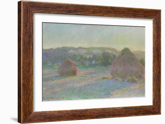 Stacks of Wheat, End of Summer, 1890-91-Claude Monet-Framed Giclee Print