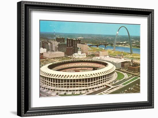 Stadium and Arch in St. Louis, Missouri-null-Framed Art Print