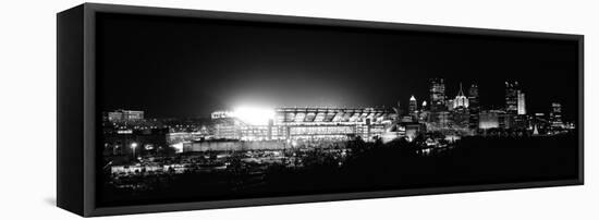 Stadium Lit Up at Night in a City, Heinz Field, Three Rivers Stadium, Pittsburgh, Pennsylvania, USA-null-Framed Premier Image Canvas