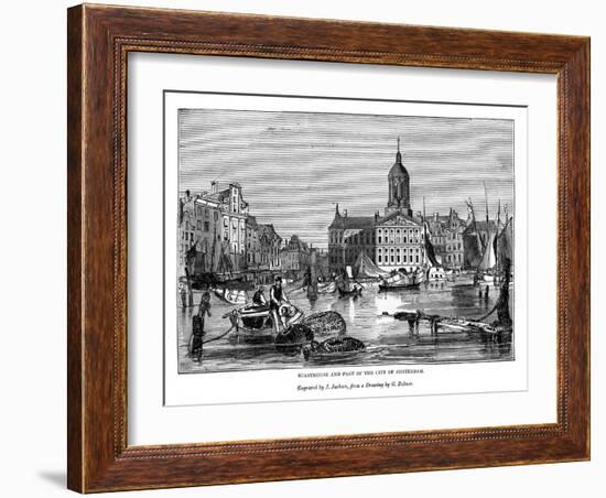 Stadthouse and Part of the City of Amsterdam, 1843-J Jackson-Framed Giclee Print