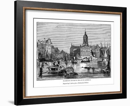 Stadthouse and Part of the City of Amsterdam, 1843-J Jackson-Framed Giclee Print