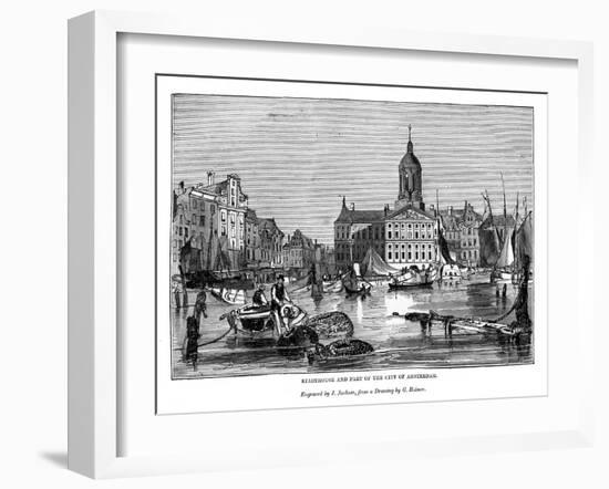 Stadthouse and Part of the City of Amsterdam, 1843-J Jackson-Framed Giclee Print