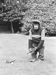 A Chimpanzee at Twycross Zoo ready for travelling-Staff-Photographic Print