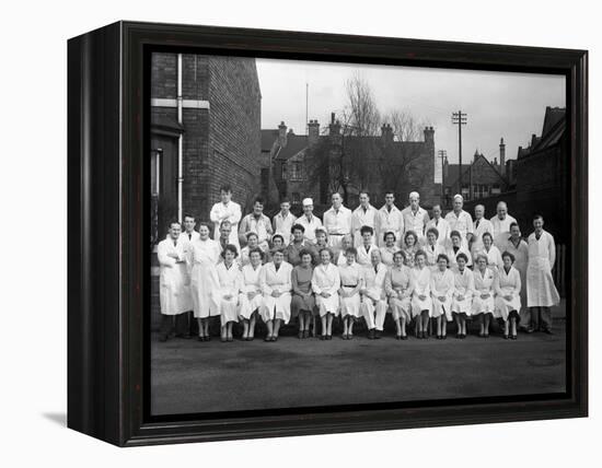Staff from Schonhuts Butchery Factory, Rawmarsh, South Yorkshire, 1955-Michael Walters-Framed Premier Image Canvas
