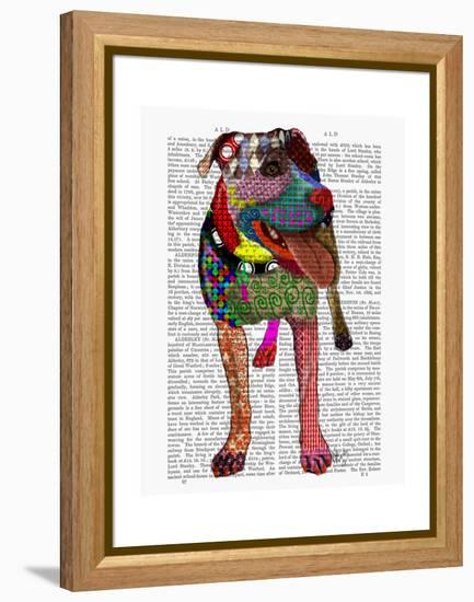 Staffordshire Bull Terrier - Patchwork-Fab Funky-Framed Stretched Canvas