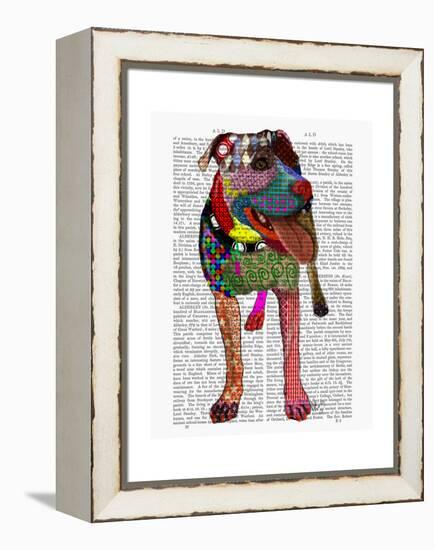 Staffordshire Bull Terrier - Patchwork-Fab Funky-Framed Stretched Canvas