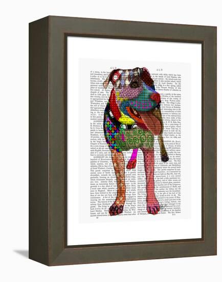 Staffordshire Bull Terrier - Patchwork-Fab Funky-Framed Stretched Canvas