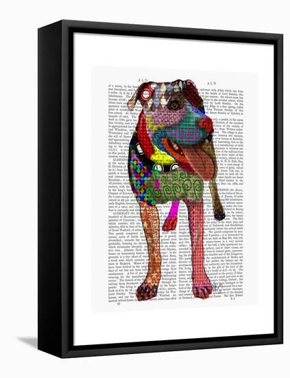 Staffordshire Bull Terrier - Patchwork-Fab Funky-Framed Stretched Canvas