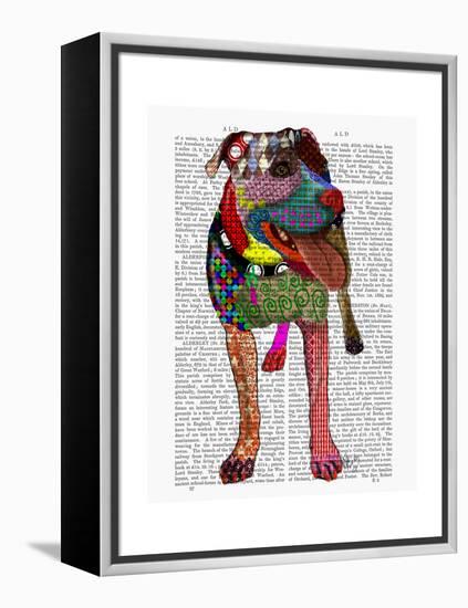 Staffordshire Bull Terrier - Patchwork-Fab Funky-Framed Stretched Canvas