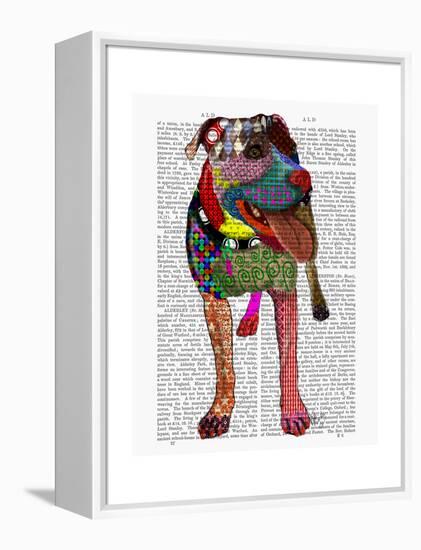 Staffordshire Bull Terrier - Patchwork-Fab Funky-Framed Stretched Canvas