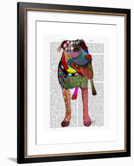 Staffordshire Bull Terrier - Patchwork-Fab Funky-Framed Art Print