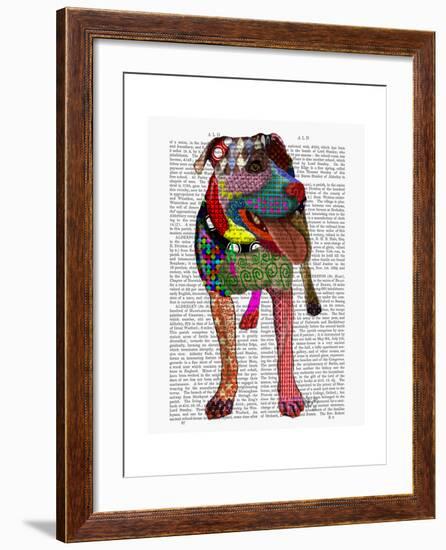 Staffordshire Bull Terrier - Patchwork-Fab Funky-Framed Art Print