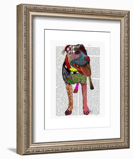 Staffordshire Bull Terrier - Patchwork-Fab Funky-Framed Art Print