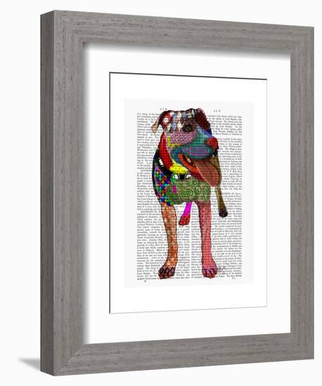 Staffordshire Bull Terrier - Patchwork-Fab Funky-Framed Art Print