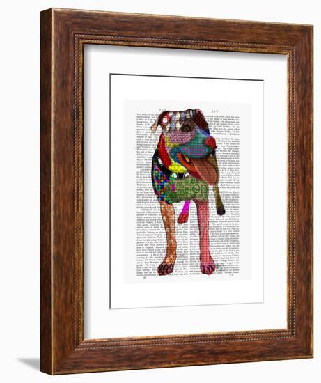 Staffordshire Bull Terrier - Patchwork-Fab Funky-Framed Art Print