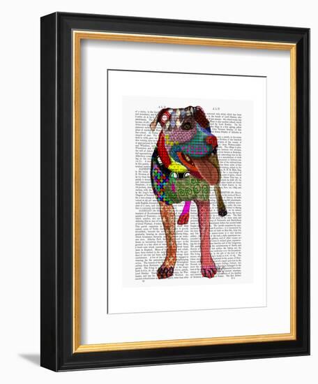 Staffordshire Bull Terrier - Patchwork-Fab Funky-Framed Art Print