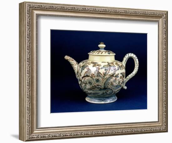 Staffordshire Creamware Teapot Known as "The Tunstall Teapot" with Three Birds in Foliage, 1743-null-Framed Giclee Print
