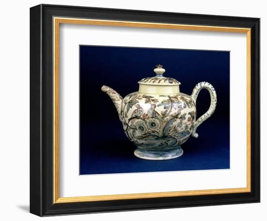 Staffordshire Creamware Teapot Known as "The Tunstall Teapot" with Three Birds in Foliage, 1743-null-Framed Giclee Print