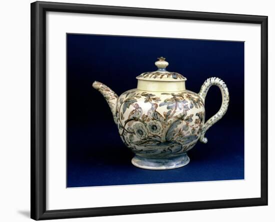 Staffordshire Creamware Teapot Known as "The Tunstall Teapot" with Three Birds in Foliage, 1743-null-Framed Giclee Print