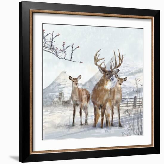 Stag And Females-Clare Davis London-Framed Giclee Print