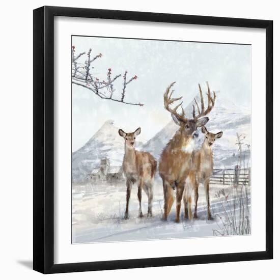 Stag And Females-Clare Davis London-Framed Giclee Print