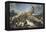 Stag Attacked by Pack of Hounds-Paul De Vos-Framed Premier Image Canvas